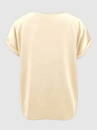 Round Neck Short Sleeve T-Shirt Women's T-Shirts - Tophatter Daily Deals